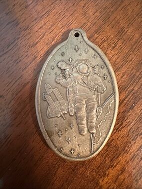 Vintage NASA Space Shuttle Bronze Pendant or Key Fob